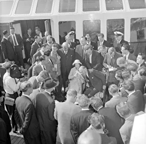 Sir Anthony Eden and Lady Eden arrive back in Liverpool aboard the Empress of Britain Sir Anthony Eden and Lady Eden arrive back in Liverpool aboard the Empress of Britain