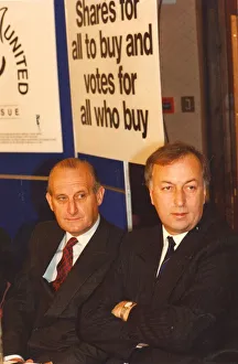 Sir John Hall with Russell Cushing - Newcastle United takeover Circa November 1991 Sir John Hall with Russell Cushing - Newcastle United takeover Circa November 1991
