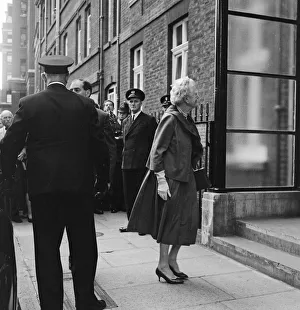 Sir Winston Churchill goes home again from hospital, pictured, his wife Lady Churchill Sir Winston Churchill goes home again from hospital, pictured, his wife Lady Churchill
