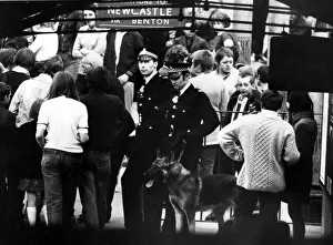 Skinheads and police at the entrance to platforms of Monkseaton Station on 31st May 1970 Skinheads and police at the entrance to platforms of Monkseaton Station on 31st May 1970