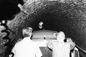 A small pleasure craft seen here passing through the Chirk Tunnel on the Llangollen Canal A small pleasure craft seen here passing through the Chirk Tunnel on the Llangollen Canal