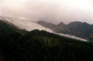 Snow on top of the entrance to the Mont Blanc tunnel on the France Italy border in Snow on top of the entrance to the Mont Blanc tunnel on the France Italy border in