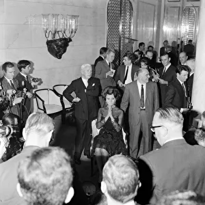 Sophia Loren and Charlie Chaplin at a press conference at the Savoy Hotel, London Sophia Loren and Charlie Chaplin at a press conference at the Savoy Hotel, London