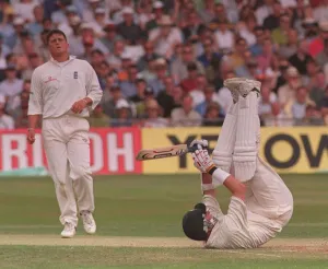 South Africa v England Cricket Match July 1998 Alan Donald hits the ground as he South Africa v England Cricket Match July 1998 Alan Donald hits the ground as he
