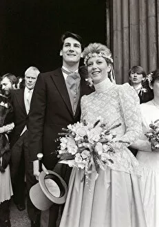 Images Dated 19th February 1983: Spandau Ballet singer Tony Hadley weds Leonie Lawson at St