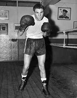 A sparring picture of Willie Toweel taken today at the gym. June 1957 P005625 A sparring picture of Willie Toweel taken today at the gym. June 1957 P005625