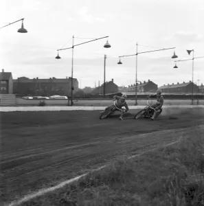 Speedway action at Liverpool World Championship. June 1960 M4380A-005 Speedway action at Liverpool World Championship. June 1960 M4380A-005