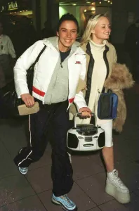 Spice Girls Emma Mel C leaving Heathrow for Madrid November 1997 Spice Girls Emma Mel C leaving Heathrow for Madrid November 1997