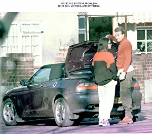 Images Dated 5th February 1997: Spice Girls Victoria with boyfriend beside car