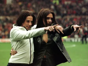 Spice Girls Victoria and Mel C at the Manchester United v Sheffield Wednesday football Spice Girls Victoria and Mel C at the Manchester United v Sheffield Wednesday football