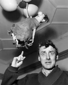 Spike Milligan and Eccles, a character from the Goon Show. March 1966 P011413 Spike Milligan and Eccles, a character from the Goon Show. March 1966 P011413