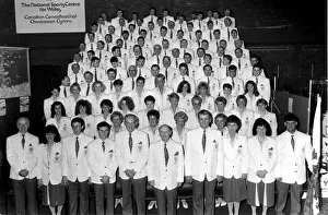 Sport - Commonwealth Games 1990 - The Welsh team pictured at the National Sports Centre Sport - Commonwealth Games 1990 - The Welsh team pictured at the National Sports Centre
