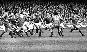 Sport - Rugby - Wales v France - 1982 - Jeff Squire goes on the attack for Wales Sport - Rugby - Wales v France - 1982 - Jeff Squire goes on the attack for Wales