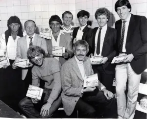 SPORT TEAMS CELTIC 1982 Celtic Pools recruitment drive back left to right SPORT TEAMS CELTIC 1982 Celtic Pools recruitment drive back left to right