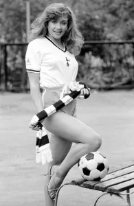 Spurs fan Kim Lawrence who is going to Wembley for the replay. 13th May 1981 Spurs fan Kim Lawrence who is going to Wembley for the replay. 13th May 1981