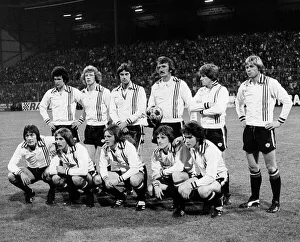 St Etienne v Manchester United UEFA Cup 1977 Manchester United Team Group St Etienne v Manchester United UEFA Cup 1977 Manchester United Team Group