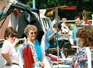 Stall holders wait for customes at the Blaydon Car Boot Sale in June 1993 Stall holders wait for customes at the Blaydon Car Boot Sale in June 1993