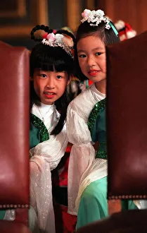 Stephanie Leung and Shirley Tao Chinese girls in traditional costume at preview of Hong Stephanie Leung and Shirley Tao Chinese girls in traditional costume at preview of Hong
