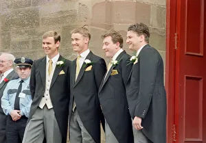 Stephen Hendry with his bestmen on his wedding day. Circa 1995 Stephen Hendry with his bestmen on his wedding day. Circa 1995
