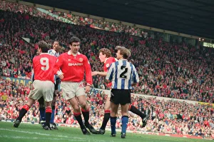 Steve Bruce, heads the 96th minute winner for Manchester United against Sheffield Steve Bruce, heads the 96th minute winner for Manchester United against Sheffield