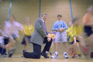 STEVE CRAM LAUNCHES THE MILLENNIUM YOUTH GAMES AT ASHINGTON LEISURE CENTRE WITH ROSANNE STEVE CRAM LAUNCHES THE MILLENNIUM YOUTH GAMES AT ASHINGTON LEISURE CENTRE WITH ROSANNE