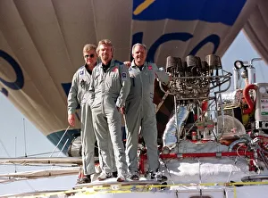 Steve Fossett Richard Branson and Par Linstrad in front of the ICO Global capsule Steve Fossett Richard Branson and Par Linstrad in front of the ICO Global capsule