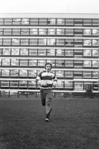 Steve Smith, England rugby player, training between lessons at Carlett Park College Steve Smith, England rugby player, training between lessons at Carlett Park College