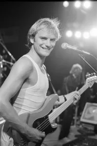 Sting, from the pop/rock group The Police. Pictured here on stage Sting, from the pop/rock group The Police. Pictured here on stage