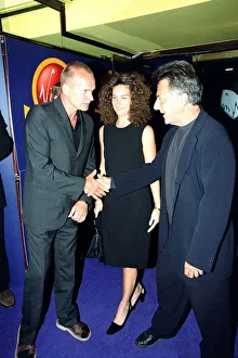 Sting Singer/Actor August 98 Shanking hands with hollywood legend Dustin Hoffman Sting Singer/Actor August 98 Shanking hands with hollywood legend Dustin Hoffman