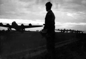 Stirling bombers of RAF bomber command prepare for take off before carrying out a heavy Stirling bombers of RAF bomber command prepare for take off before carrying out a heavy