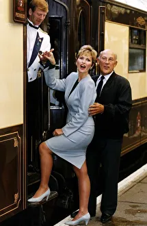 Stirling Moss Former Racing Driver with Actress Fiona Fullerton launch The Orient Express Stirling Moss Former Racing Driver with Actress Fiona Fullerton launch The Orient Express