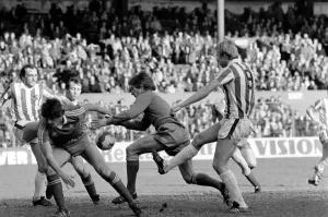 Stoke City 0 v. Birmingham City 0. Division One Football. March 1981 MF02-10-018 Stoke City 0 v. Birmingham City 0. Division One Football. March 1981 MF02-10-018