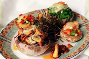 Stuffed mushrooms July 1999 Vegetable Ratatouille filling Spinach Stuffed mushrooms July 1999 Vegetable Ratatouille filling Spinach