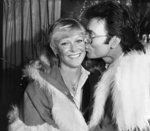 Sue Barker and Cliff Richard kissing at Variety Club event - December 1983 Sue Barker and Cliff Richard kissing at Variety Club event - December 1983