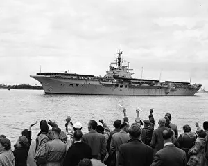 Suez Crisis 1956 The Aircraft Carrier HMS Theseus sails for the Mediterranean Suez Crisis 1956 The Aircraft Carrier HMS Theseus sails for the Mediterranean