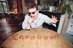 Images Dated 5th April 1996: Suggs, lead singer of British ska group Madness, at the Lottery Preview