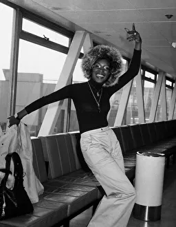 The Supremes Thursday 8th of March 1973 band memeber Mary at Heathrow Airport to commence The Supremes Thursday 8th of March 1973 band memeber Mary at Heathrow Airport to commence