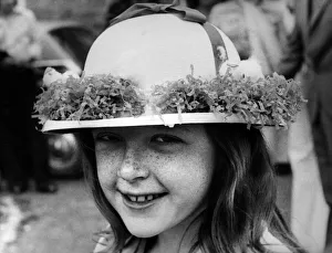 Susan Barrass wearing Easter Bonnet, 20th April 1976 Susan Barrass wearing Easter Bonnet, 20th April 1976