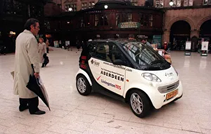 Swatch smart car in Glasgow Central Station January 1999 Swatch smart car in Glasgow Central Station January 1999