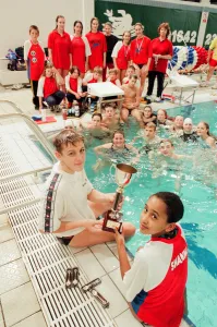 Swimmers Thomas Maine and Shanna King, and the Neptune Pool Swimmers who won Swimmers Thomas Maine and Shanna King, and the Neptune Pool Swimmers who won