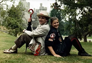 Sylvester McCoy actor who plays the part of the 7th Dr Who -sitting back to back with Sylvester McCoy actor who plays the part of the 7th Dr Who -sitting back to back with
