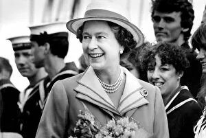 Images Dated 19th July 1986: The tall ships visit to the Newcastle, 19 July 1986, with her majesty Queen Elizabeth