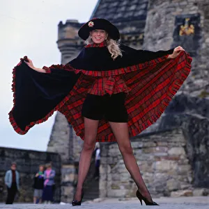 Tartan fashion, September 1989 Model wearing tartan Tartan fashion, September 1989 Model wearing tartan