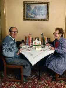 Ted And Alice Barham pensioners and the food they bought on a wild spending spree with Ted And Alice Barham pensioners and the food they bought on a wild spending spree with