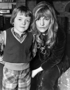 Television actress Coral Atkins pictured with her son Harry March 1974 Television actress Coral Atkins pictured with her son Harry March 1974