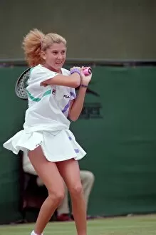 Images Dated 26th June 1989: Tennis. Monica Seles. At Wimbledon. June 1989 89-3823-045