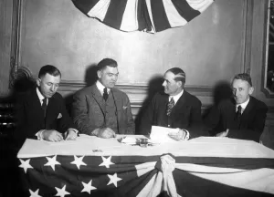 Tex Rickard signing Jack Dempsey to fight Willard for Heavyweight Championship of Tex Rickard signing Jack Dempsey to fight Willard for Heavyweight Championship of