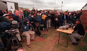 Tiger Woods golfer at a press conference July 1997 on the eve of the Open Golf tournament Tiger Woods golfer at a press conference July 1997 on the eve of the Open Golf tournament