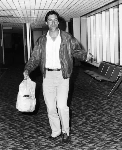 Timothy Dalton actor who stars in the film The Living Daylights arrives at Heathrow Timothy Dalton actor who stars in the film The Living Daylights arrives at Heathrow