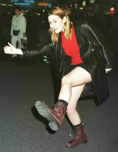 Titanic actress Kate Winslet leaving Heathrow Feb 1998 for New York on Concorde wearing Titanic actress Kate Winslet leaving Heathrow Feb 1998 for New York on Concorde wearing